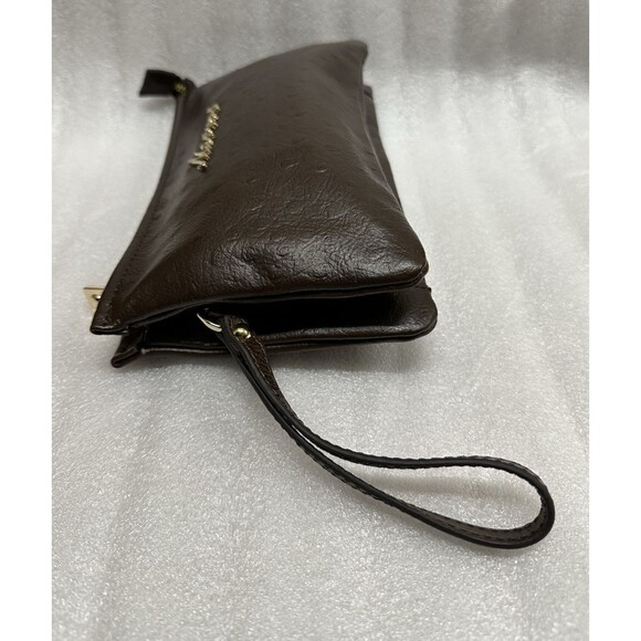 WB Cow Leather Collection Marvos brown leather wristlet zip closure - Picture 7 of 16